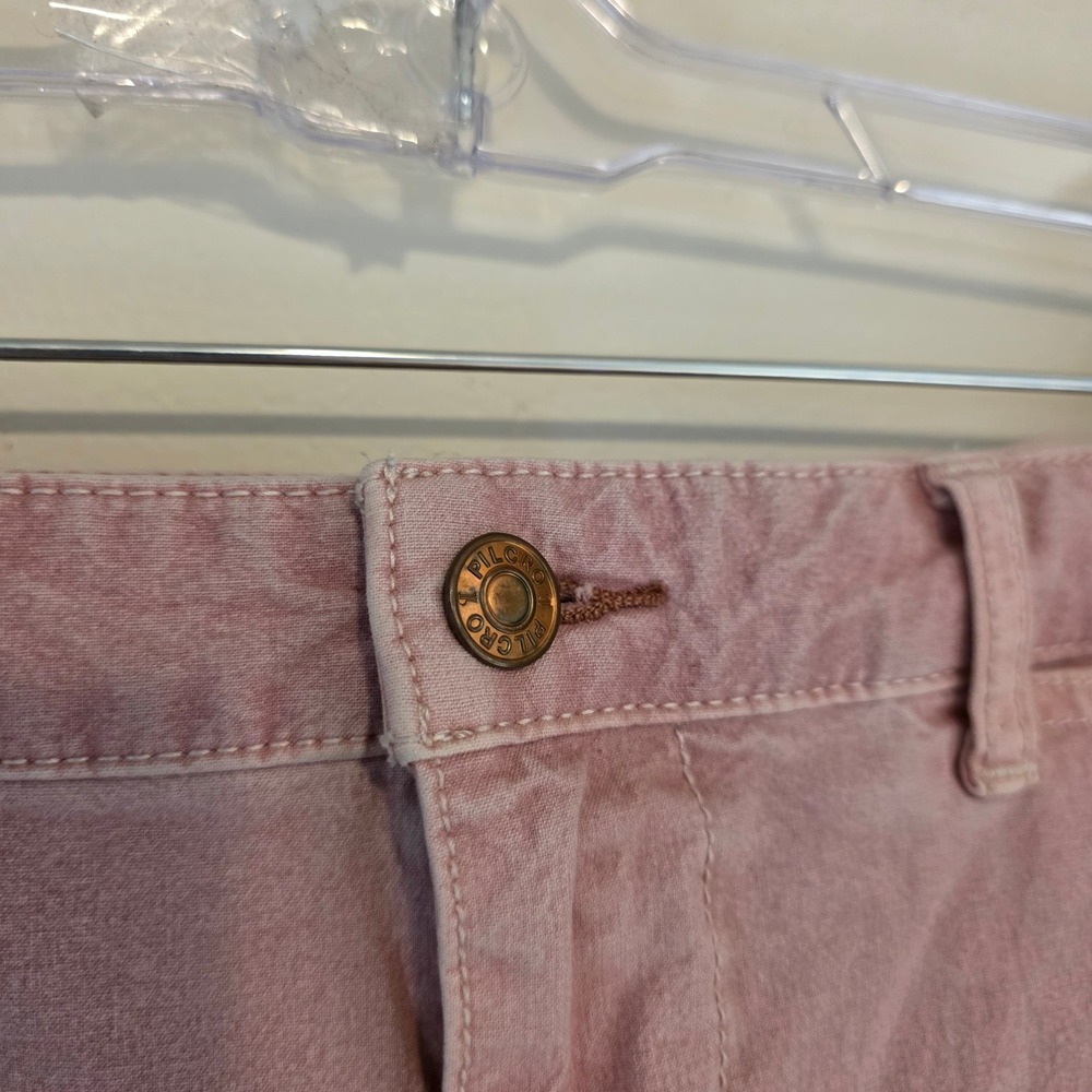Pilcro Womens Wide Barrel Leg Jeans Size 30 Pink High Rise Faded Acid Wash Pants - Picture 4 of 10